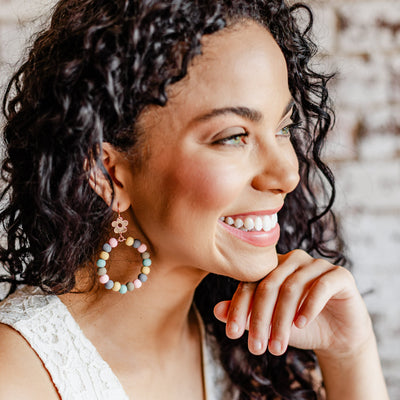 The Elsie Round Clay Drop Earrings
