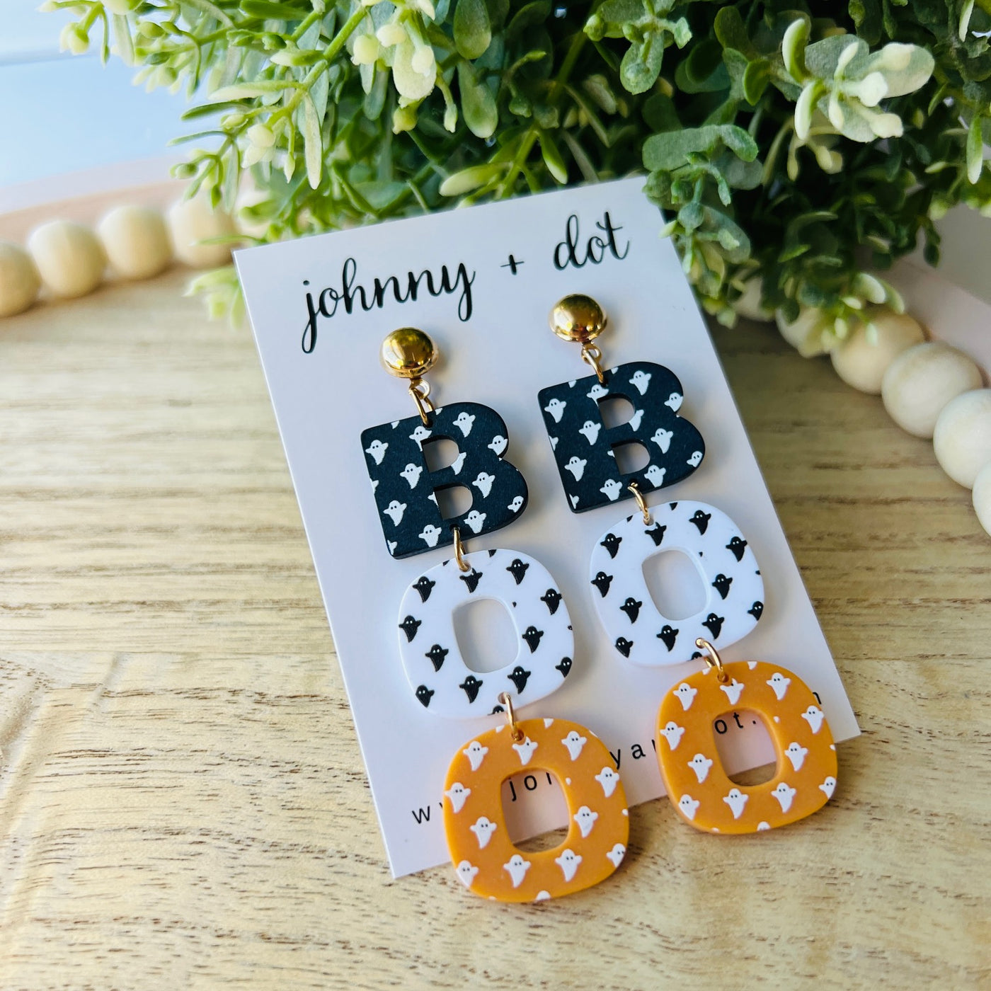 "BOO” Acrylic Earrings