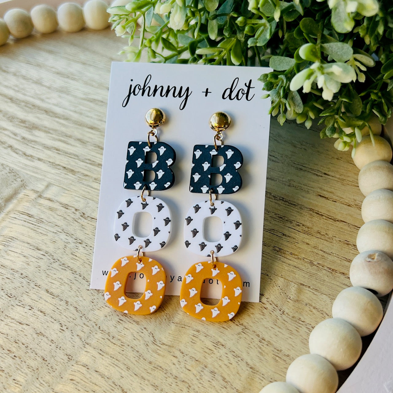 "BOO” Acrylic Earrings