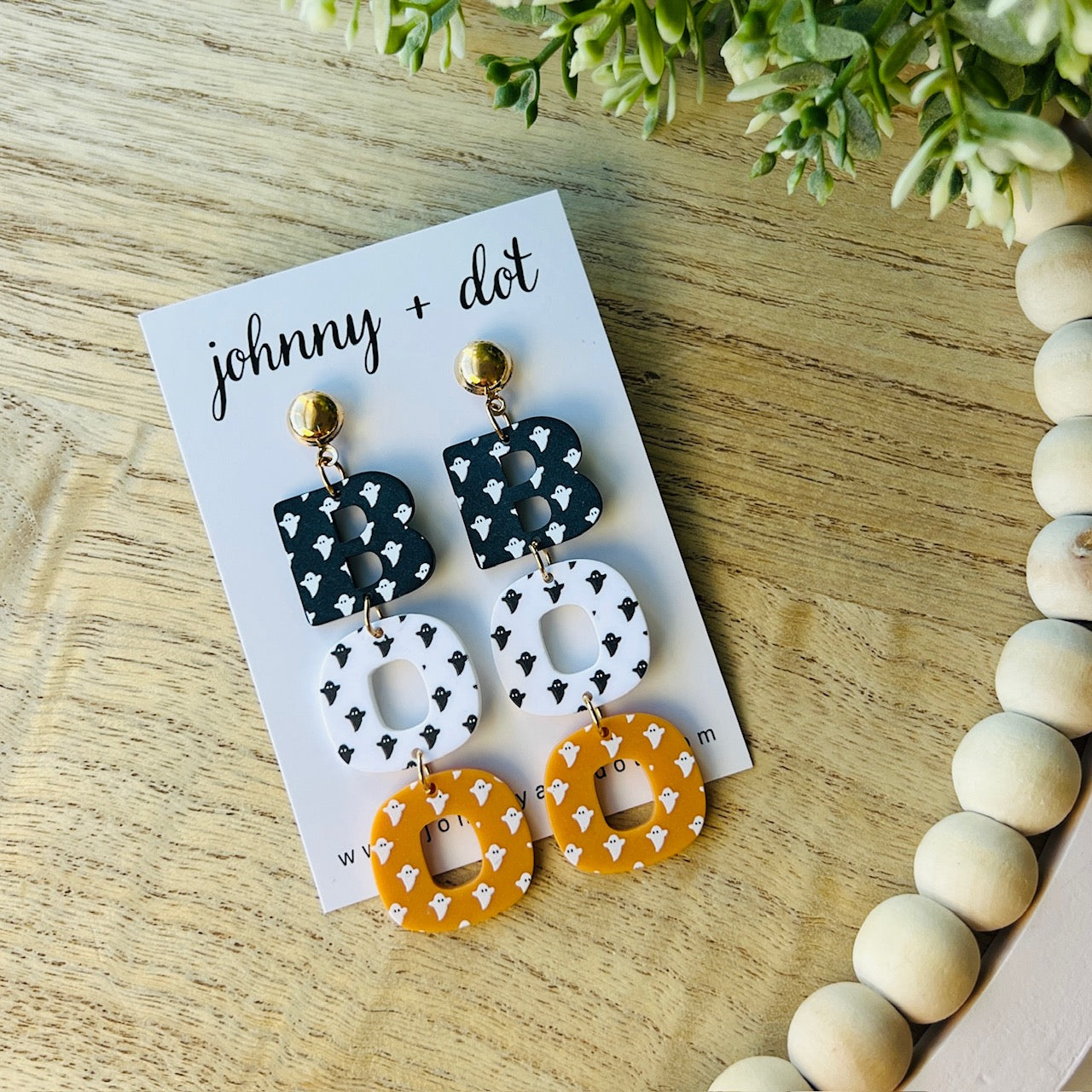 "BOO” Acrylic Earrings