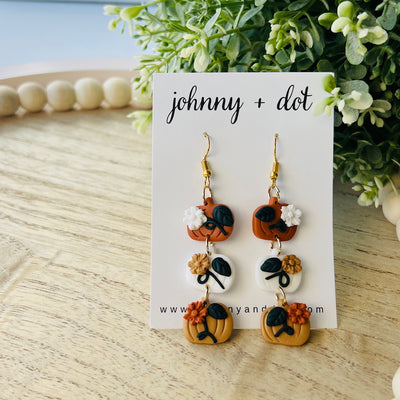 Pumpkin Stack Clay Earrings
