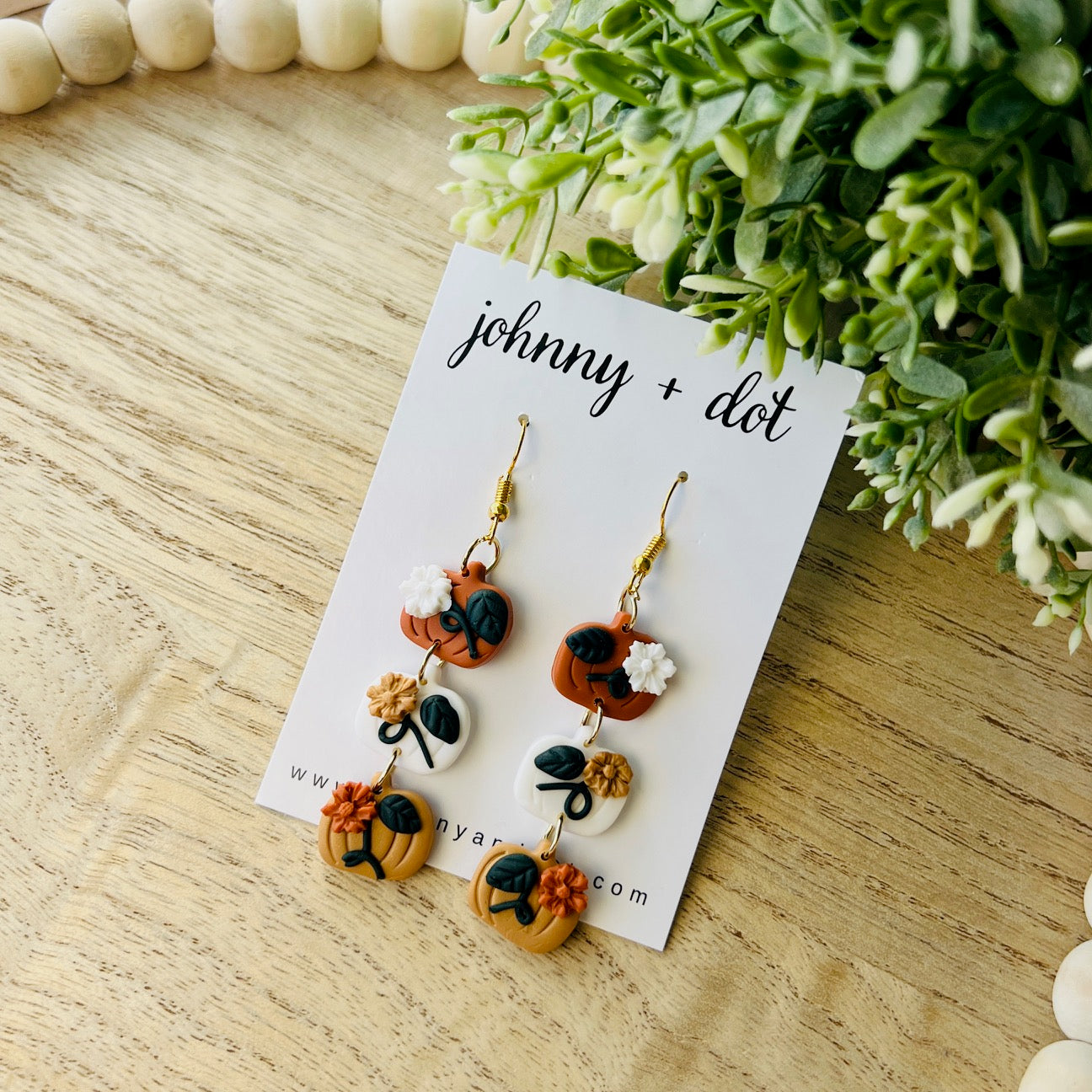 Pumpkin Stack Clay Earrings