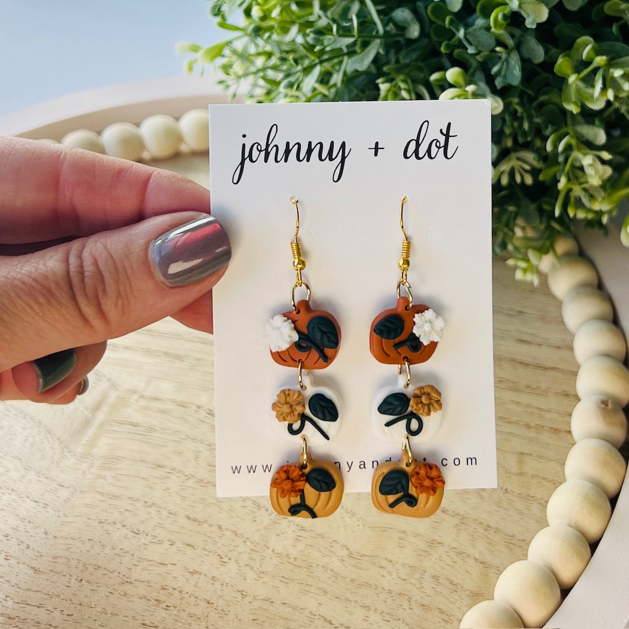 Pumpkin Stack Clay Earrings