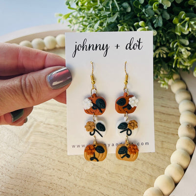 Pumpkin Stack Clay Earrings