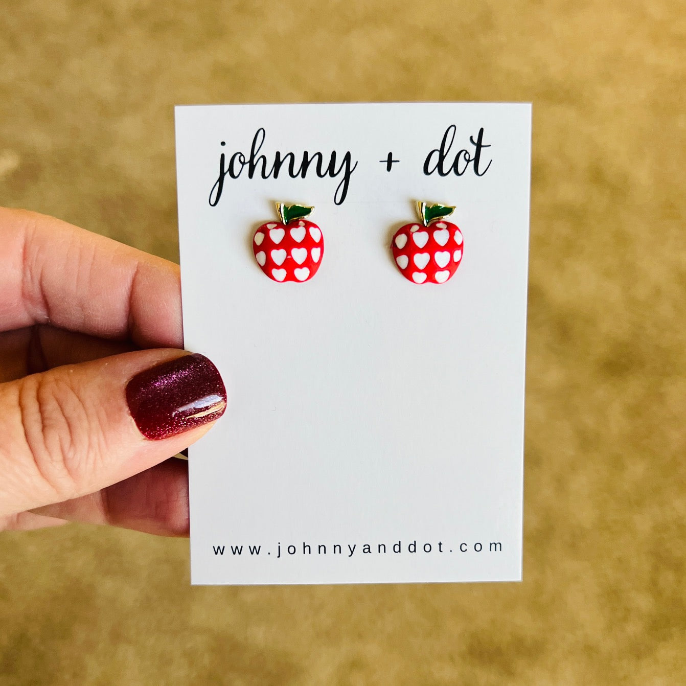 Red Apple Stud Earrings