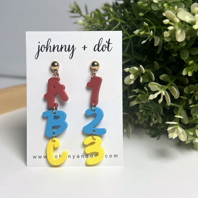 ABC 123 Dangle Earrings
