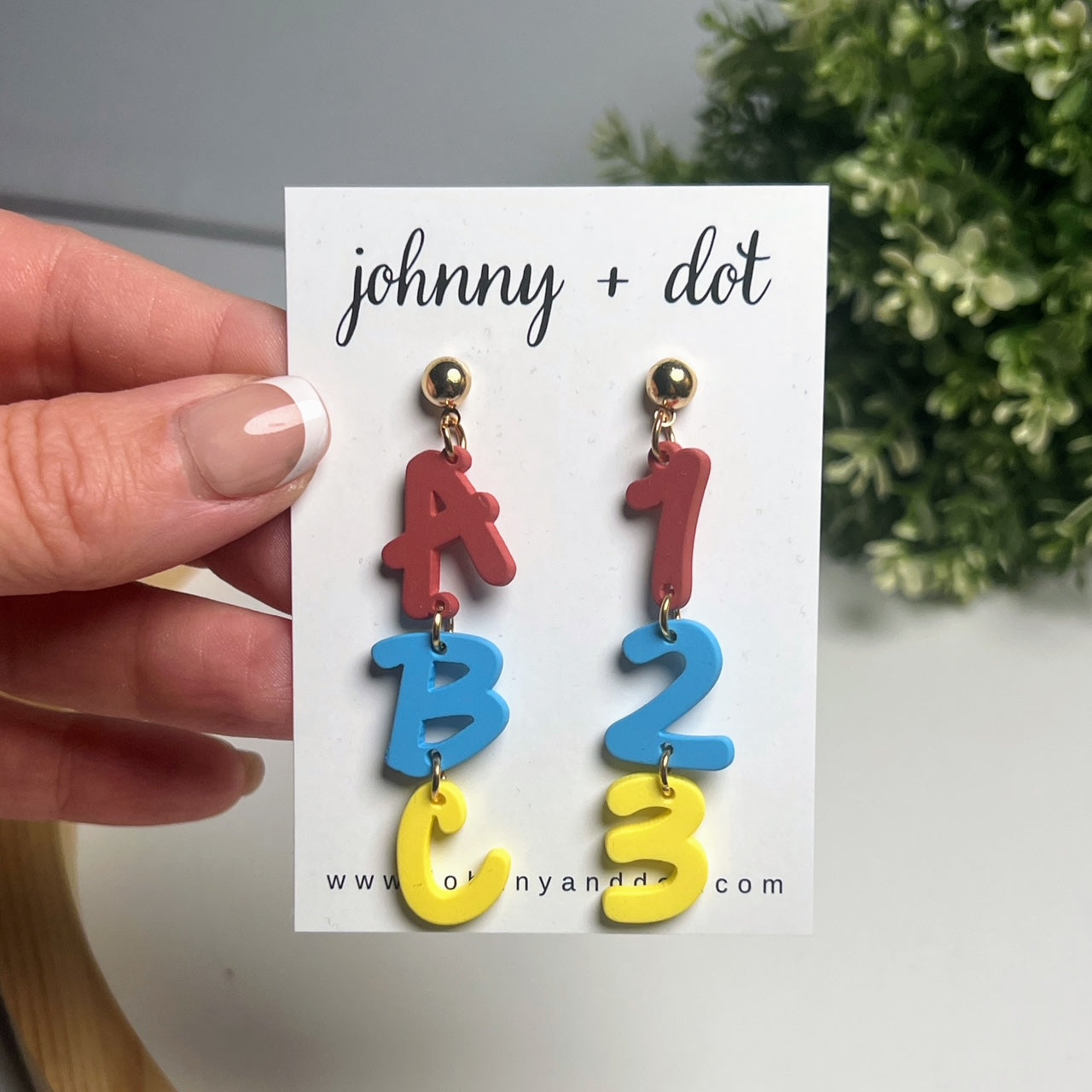 ABC 123 Dangle Earrings