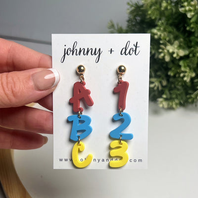 ABC 123 Dangle Earrings