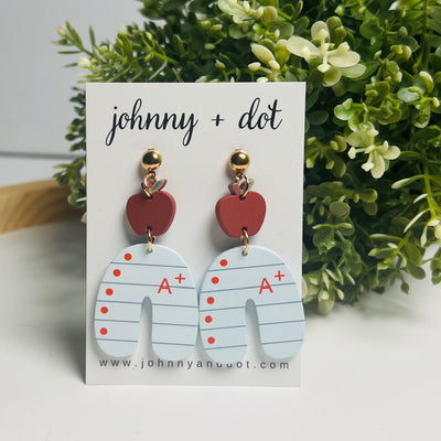 A+ Apple Paper Dangle Earrings
