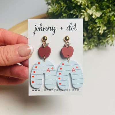 A+ Apple Paper Dangle Earrings