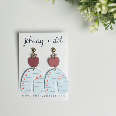 A+ Apple Paper Dangle Earrings