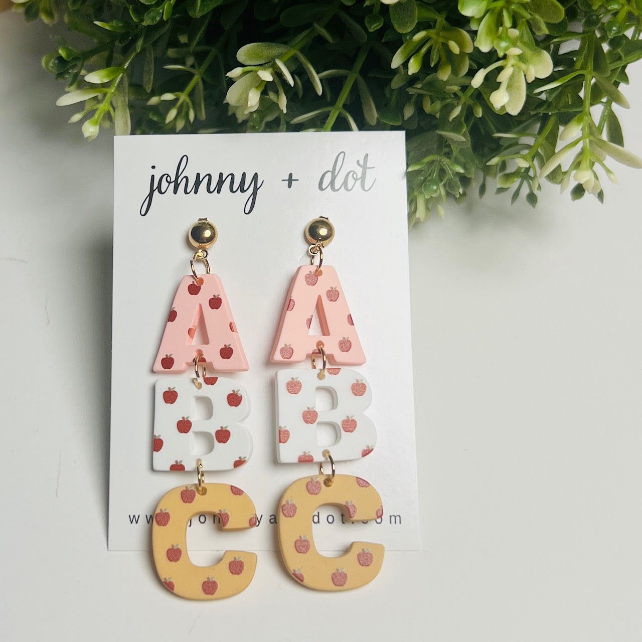 ABC Apple Dangle Earrings