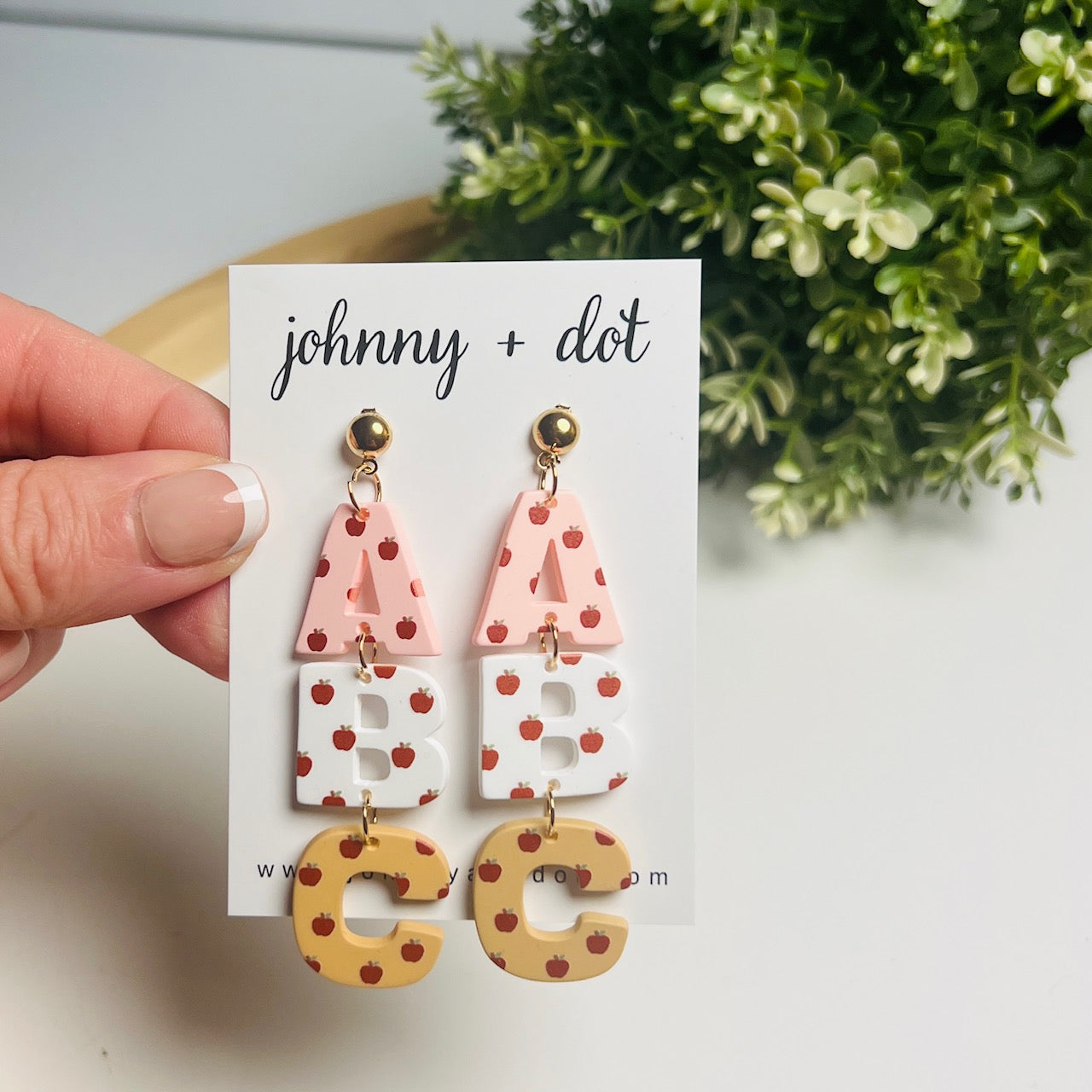 ABC Apple Dangle Earrings