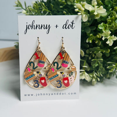 Gold Pencil Teardrop Statement Earrings