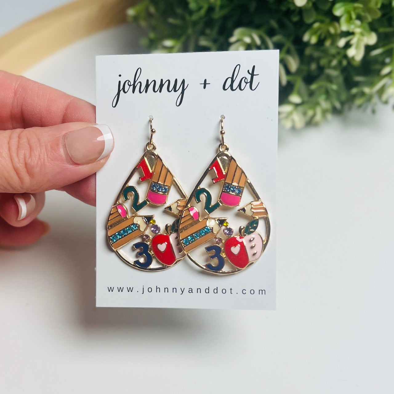 Gold Pencil Teardrop Statement Earrings