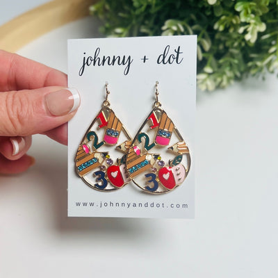 Gold Pencil Teardrop Statement Earrings