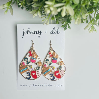 Gold Pencil Teardrop Statement Earrings