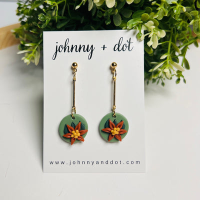 Christmas Poinsettia Clay Earrings
