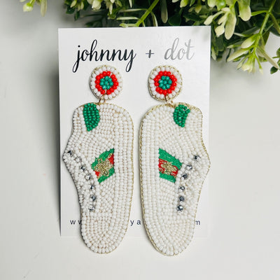 Beaded Sneaker Statement Earrings