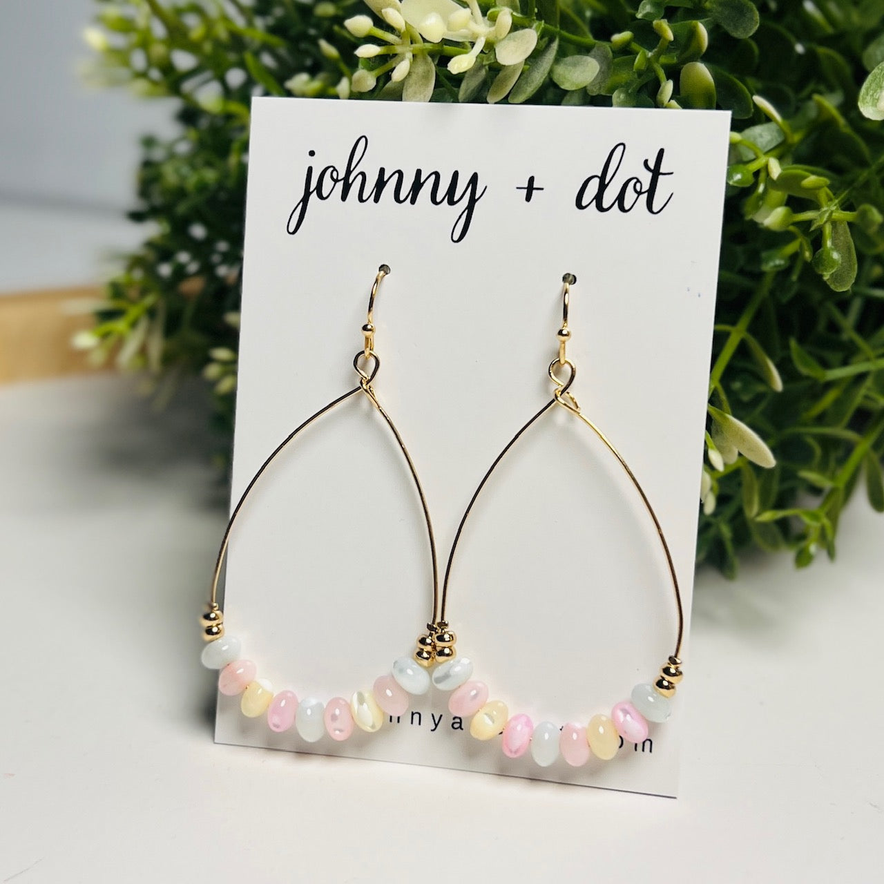 Pastel Beaded Teardrop Earrings