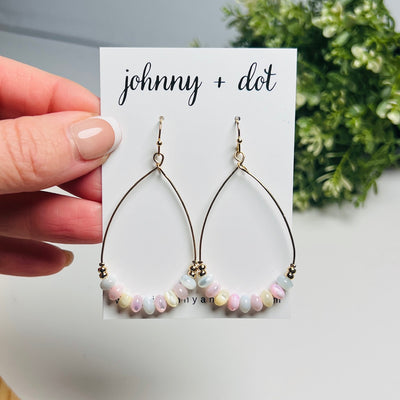 Pastel Beaded Teardrop Earrings
