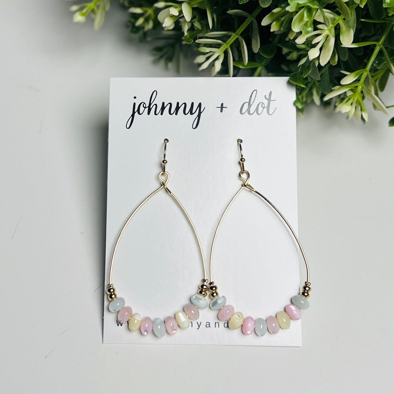 Pastel Beaded Teardrop Earrings