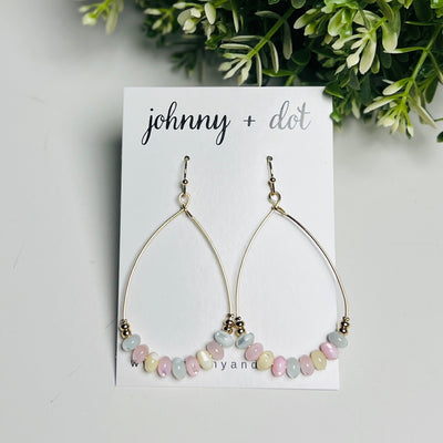 Pastel Beaded Teardrop Earrings