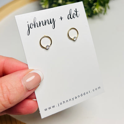 Mini Gold Circle Studs