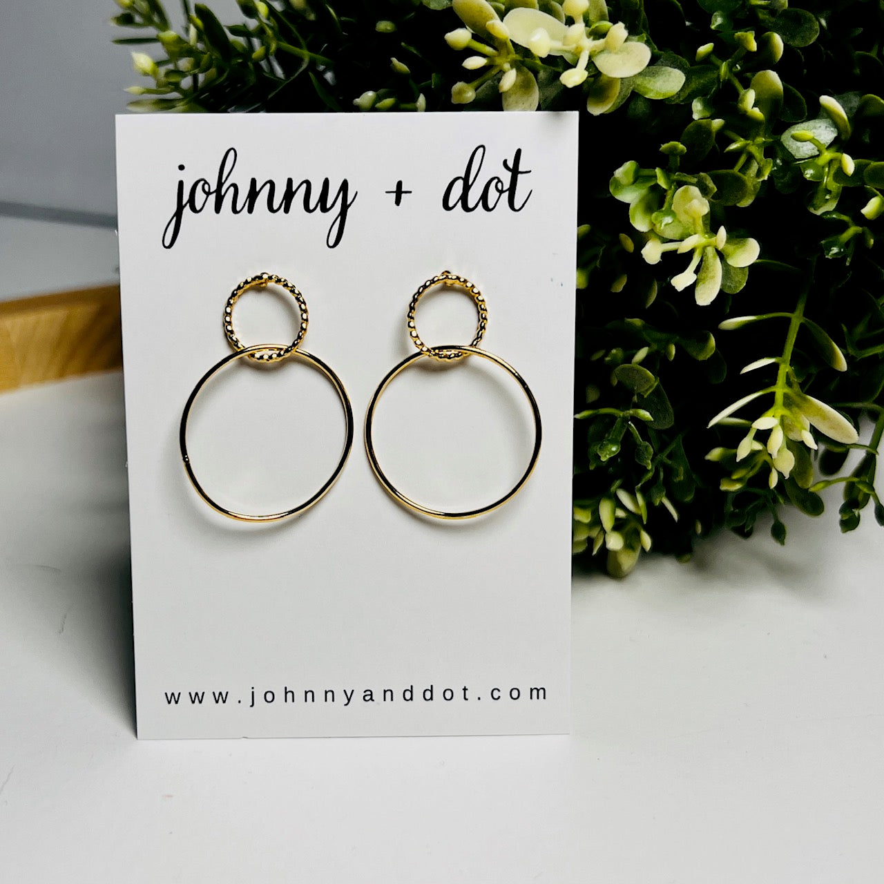 Double Circle Gold Hoops