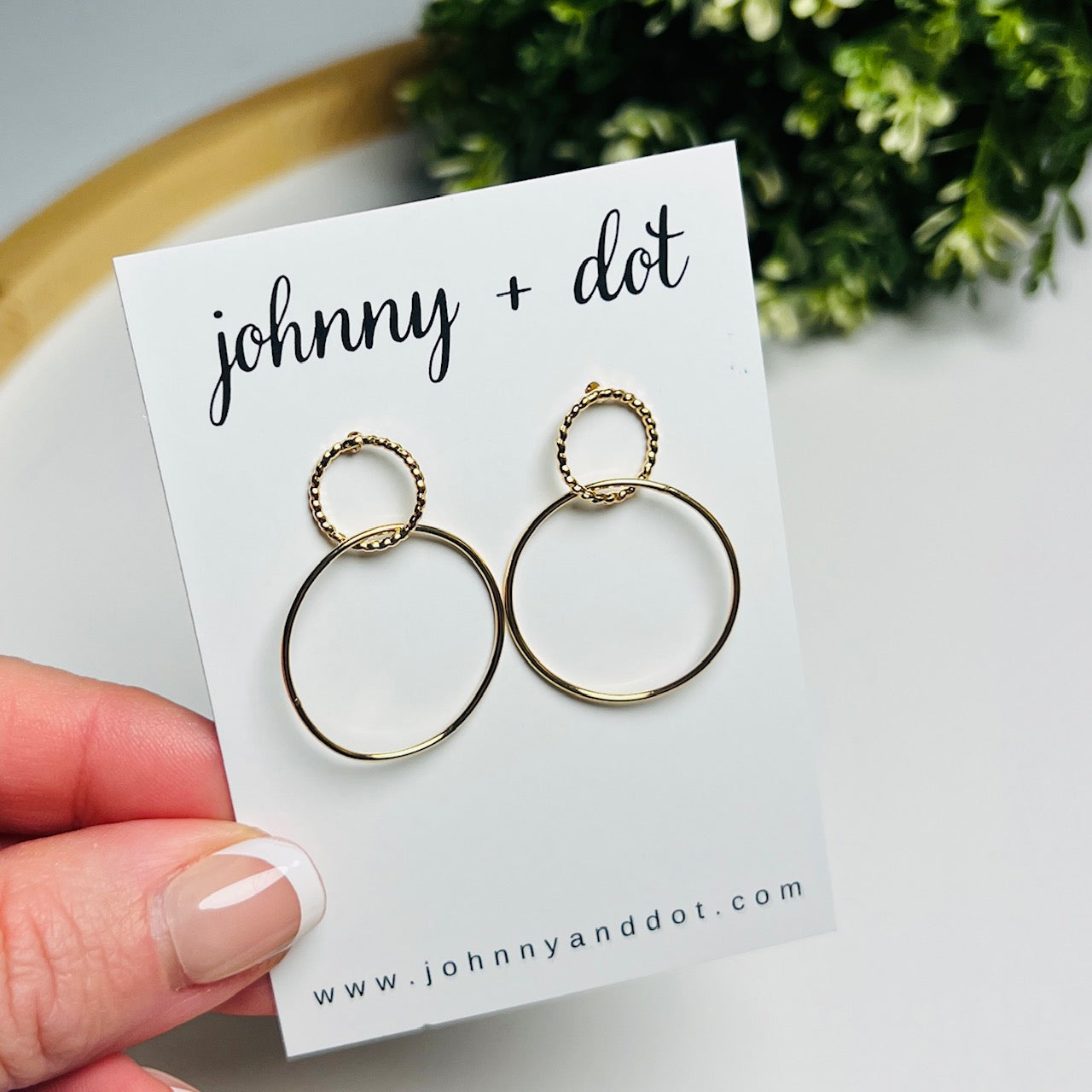 Double Circle Gold Hoops