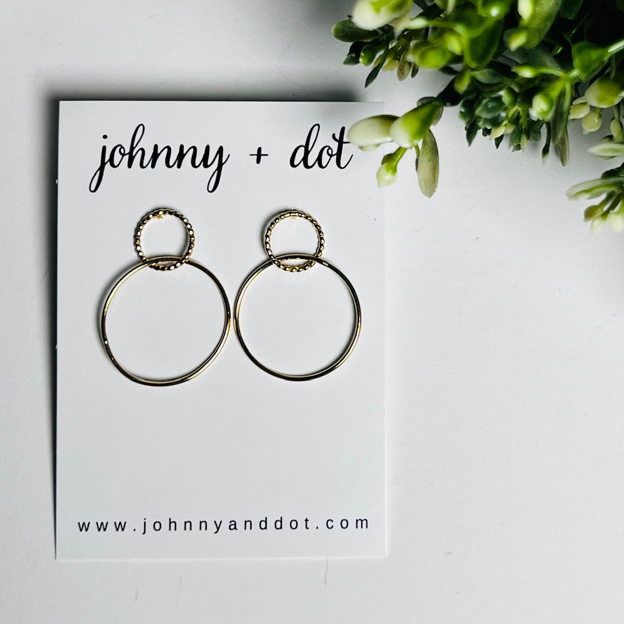 Double Circle Gold Hoops