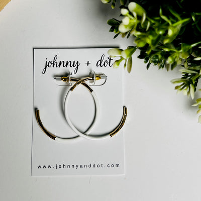 Gold + Coated White Mixed Metal Hoops