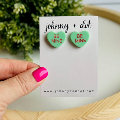 Be Mine Conversation Heart Studs