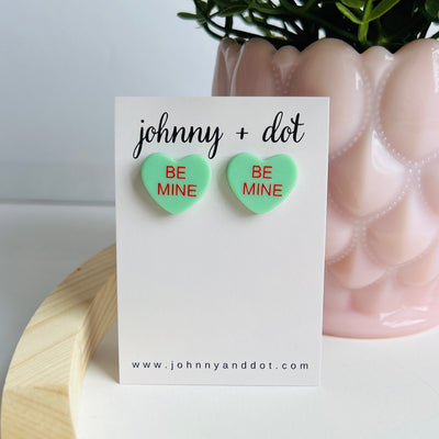 Be Mine Conversation Heart Studs