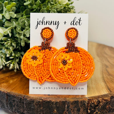 Beaded Pumpkin Earrings