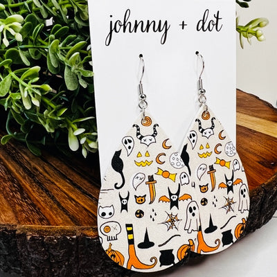 Whimsical Halloween Teardrop Shaped Earrings