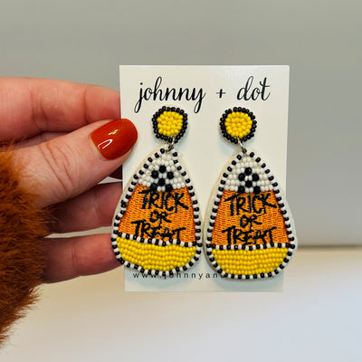 Trick or Treat Candy Corn Teardrop Earrings