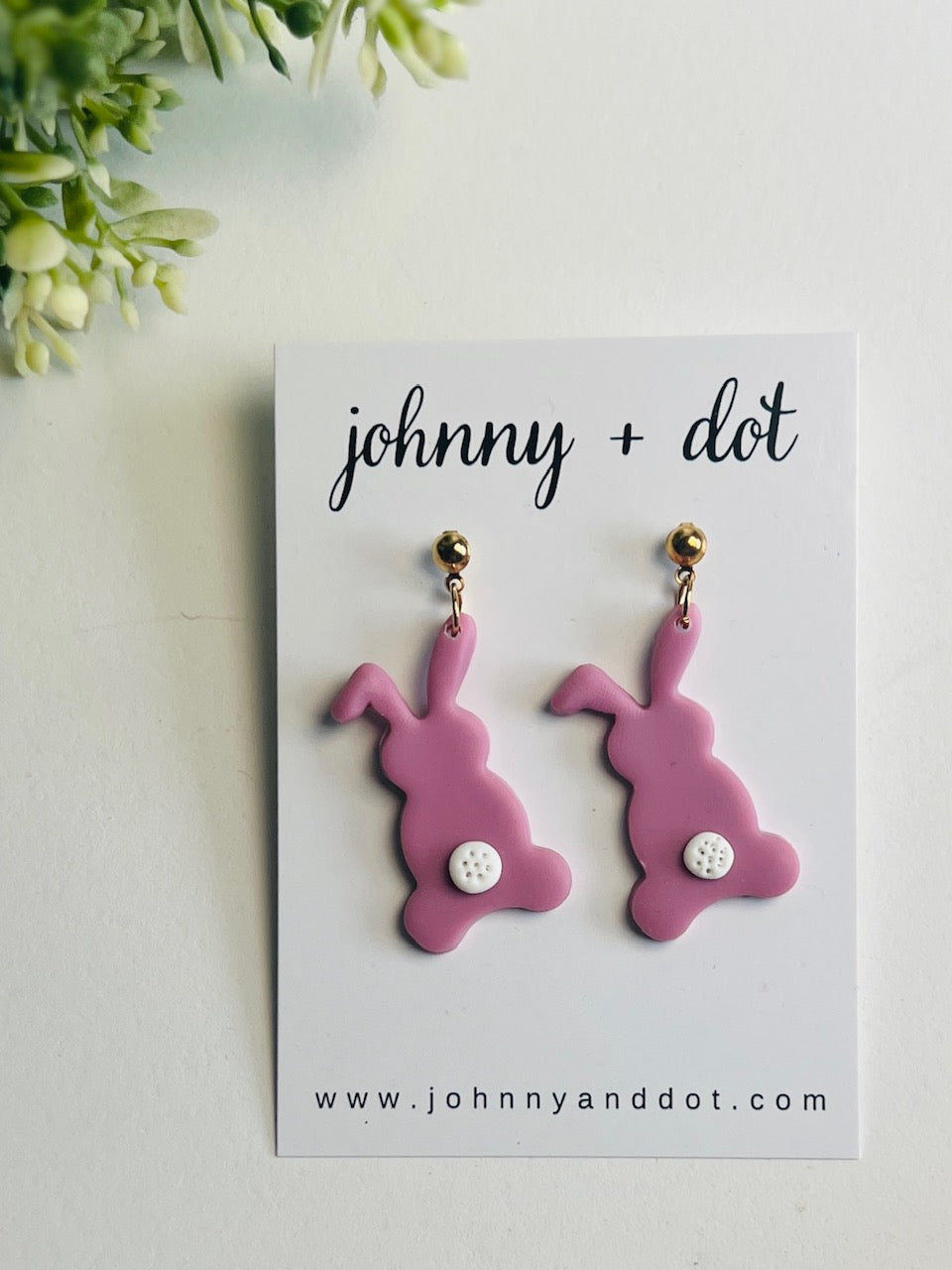 Bunny Tail Clay Earrings