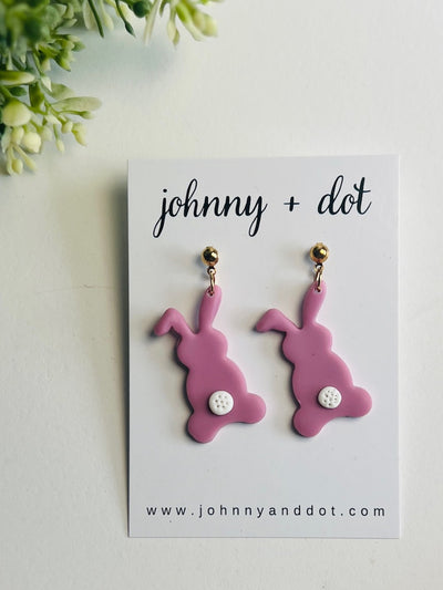 Bunny Tail Clay Earrings
