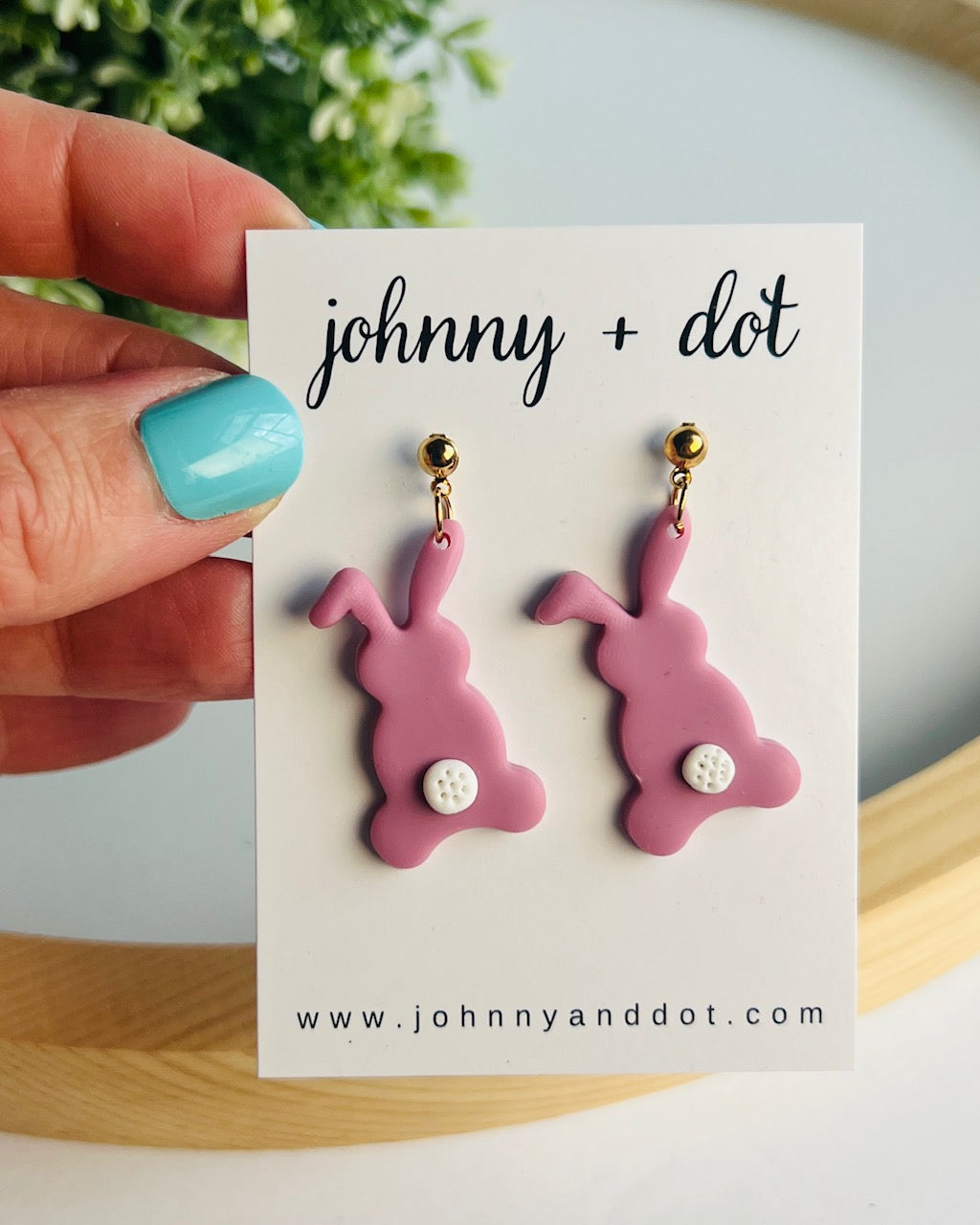 Bunny Tail Clay Earrings