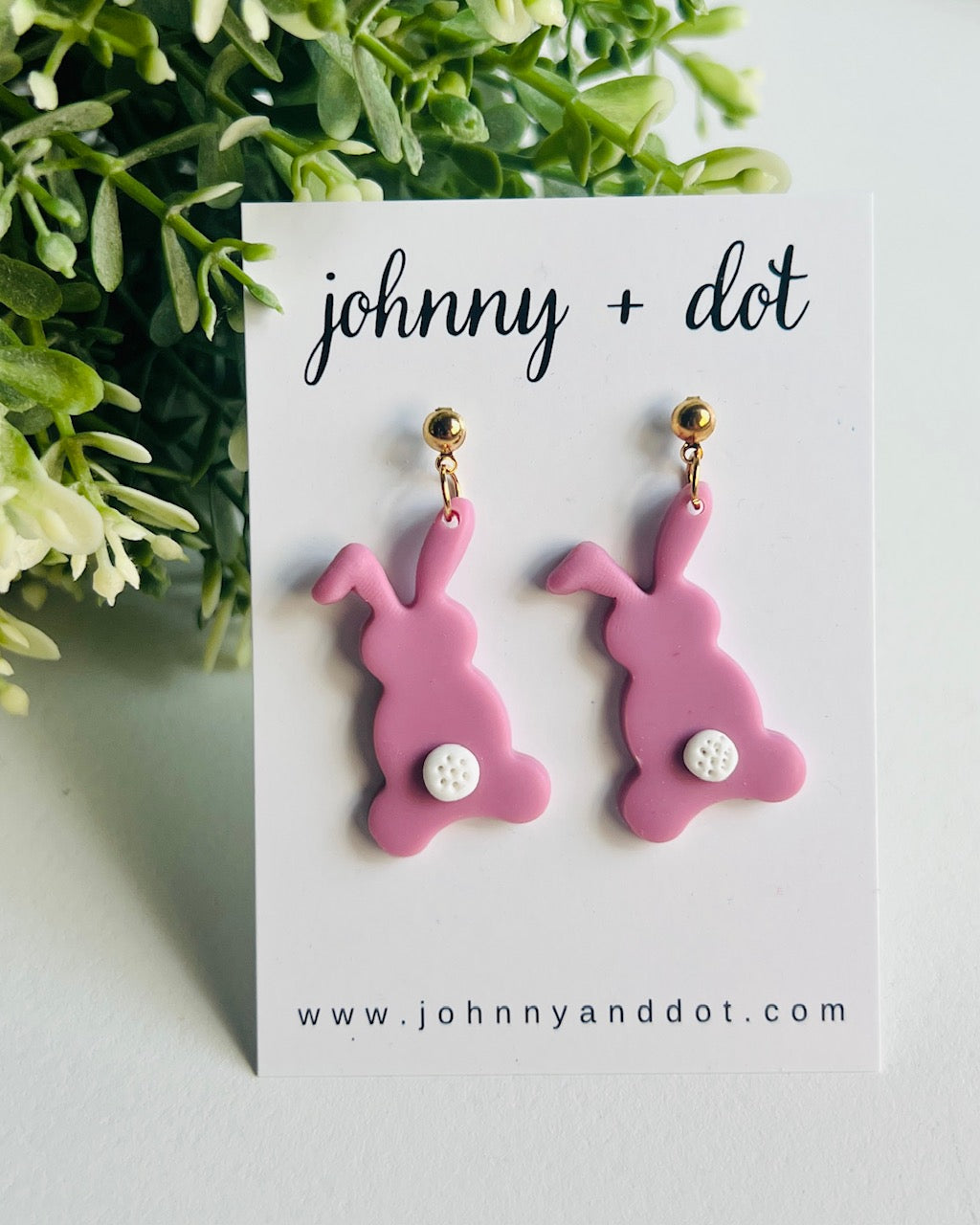 Bunny Tail Clay Earrings