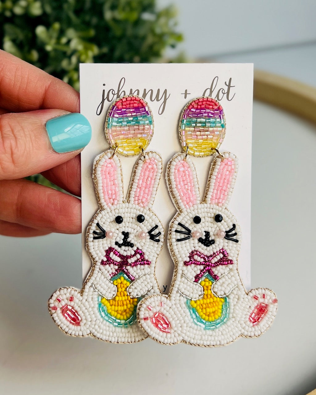 Hoppy Rainbow Egg Earrings