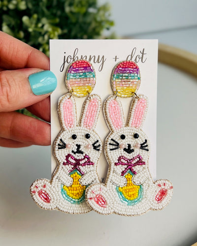Hoppy Rainbow Egg Earrings