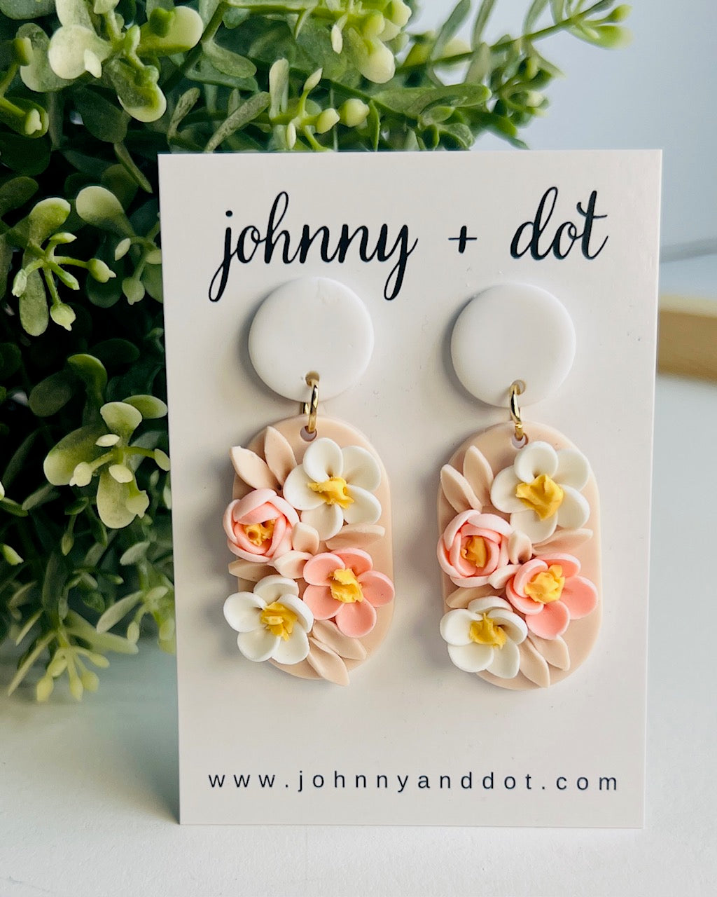 Peach Petal Oval Earrings