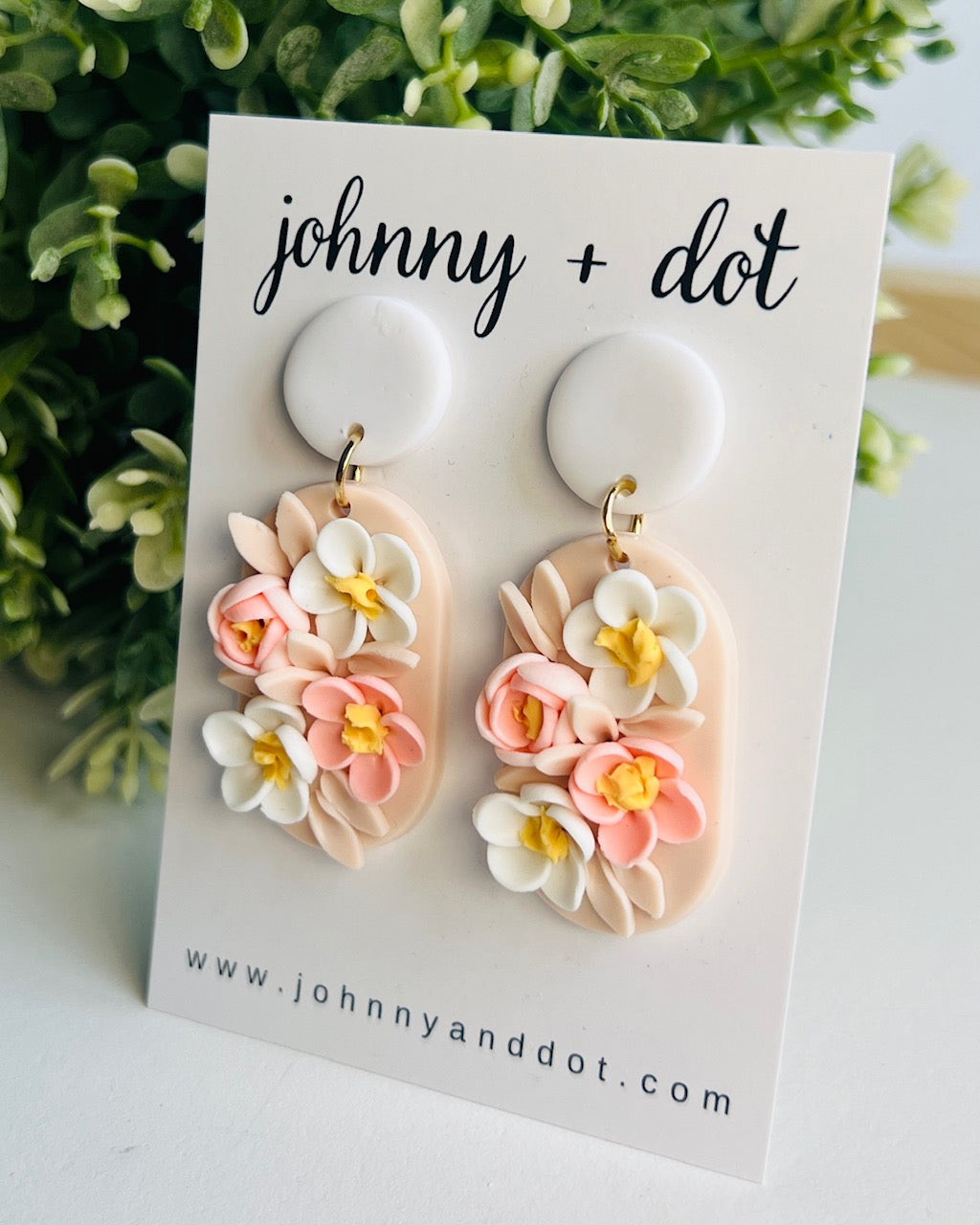 Peach Petal Oval Earrings