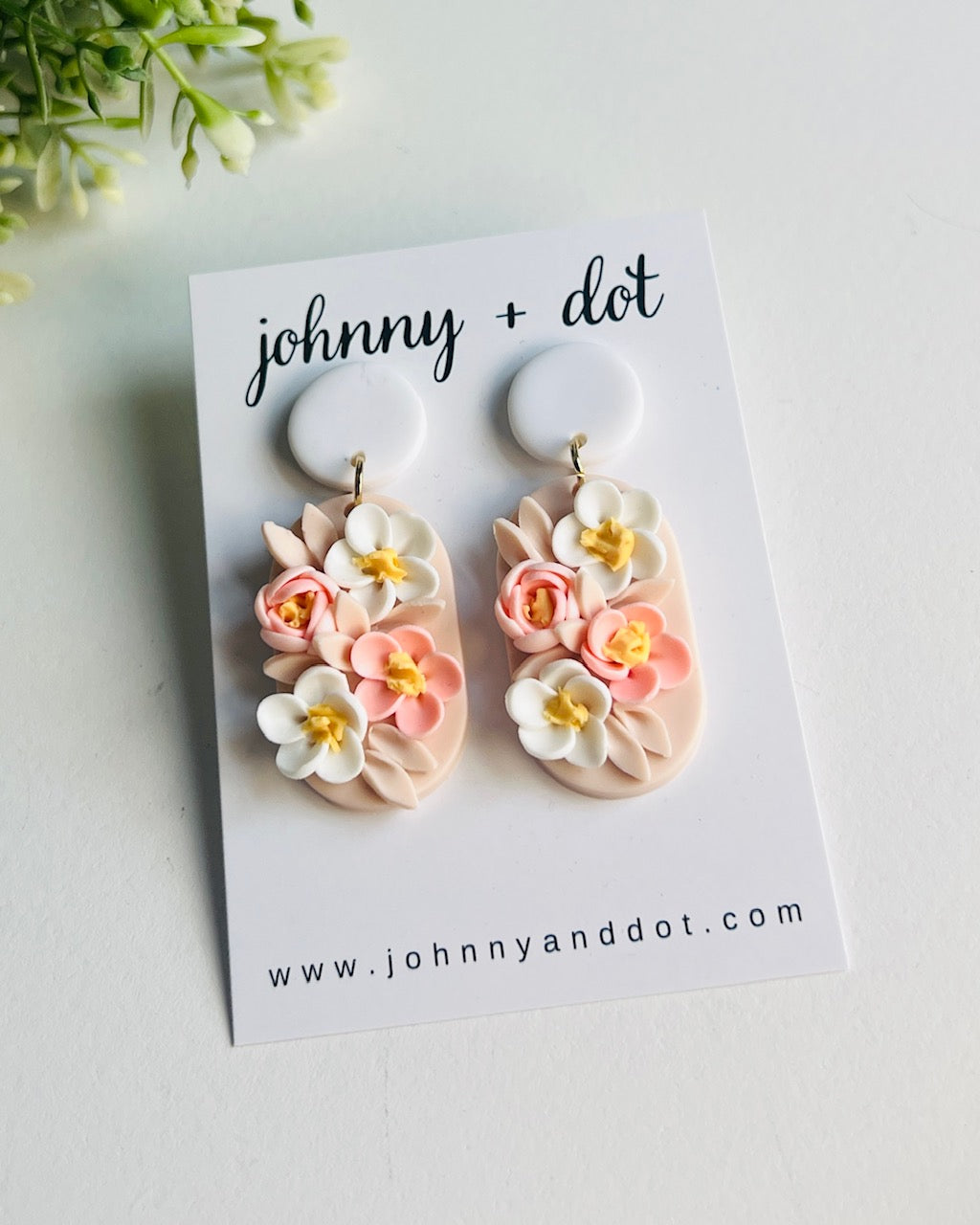 Peach Petal Oval Earrings