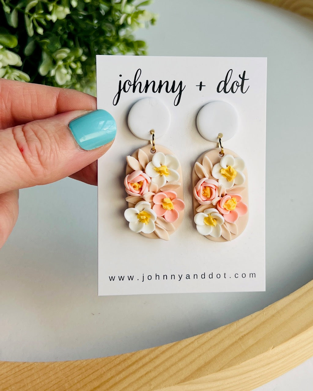 Peach Petal Oval Earrings