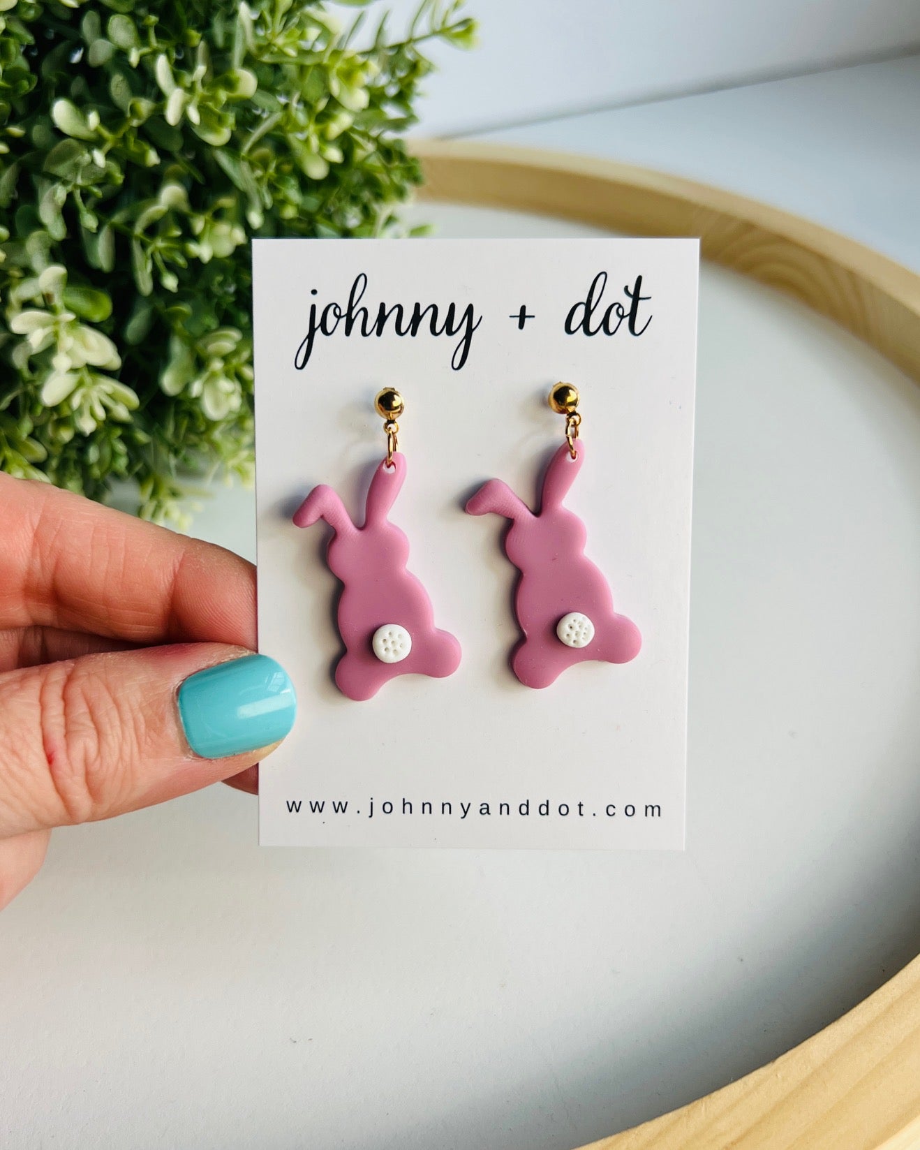 Bunny Tail Clay Earrings