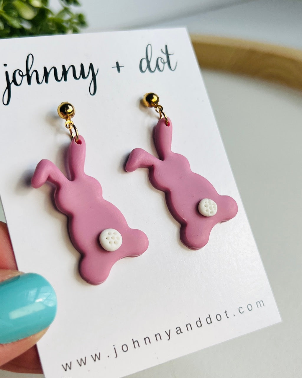 Bunny Tail Clay Earrings