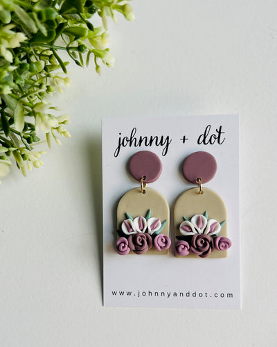 Vintage Violet Bloom Earrings